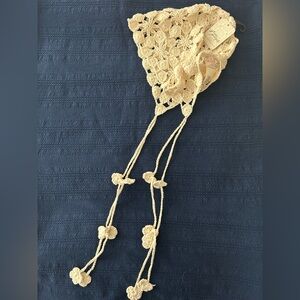 Free People Cream Crochet Bonnet NWT